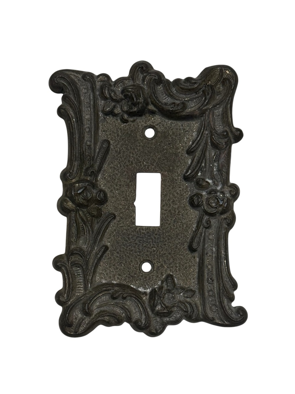 Vintage Edmar 60T Victorian Rose Ornate Bronze Light Switch Plate Cover